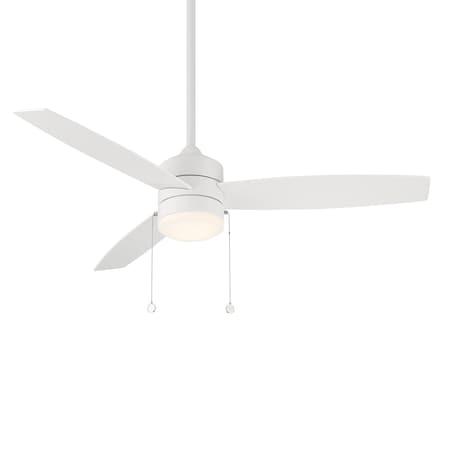 Atlantis Indoor And Outdoor 3-Blade Pull Chain Ceiling Fan 52in Matte White With 3000K LED Light Kit